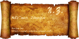 Német Zdenka névjegykártya